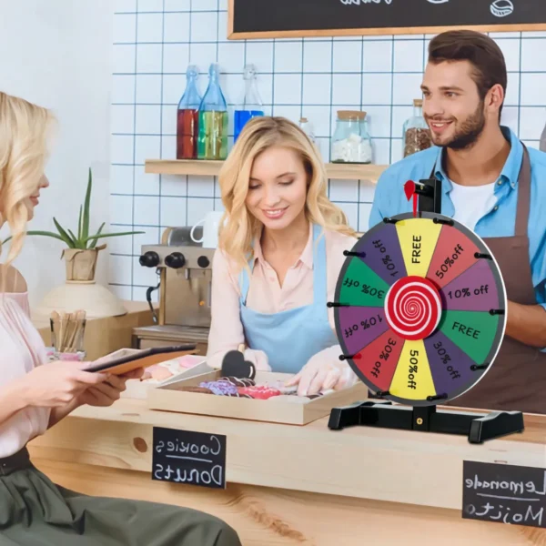 12 inch gelukswiel om te draaien incl. gum en markeerstift draaiwiel lucky wheel voor loterijspelletjes en woordspelletjes 4