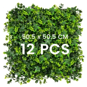 12 kunstgras wandpanelen 50 x 50 cm kunst gebladerte panelen muur achtergrond binnen en buiten nep groene planten 1