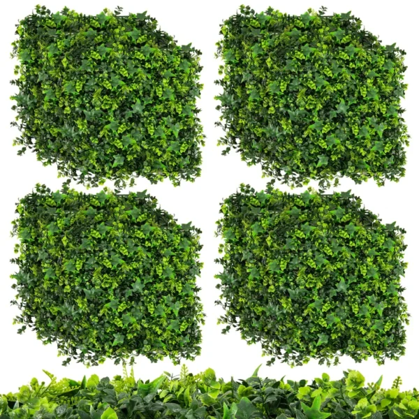 12 kunstgras wandpanelen 50 x 50 cm kunst gebladerte panelen muur achtergrond binnen en buiten nep groene planten 2