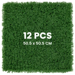 12 kunstgras wandpanelen 50,5 x 50,5 cm synthetische groene foam panelen achtergrond binnen en buiten privacy haag groen 1