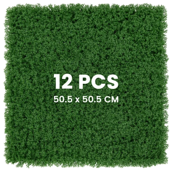 12 kunstgras wandpanelen 50,5 x 50,5 cm synthetische groene foam panelen achtergrond binnen en buiten privacy haag groen 1