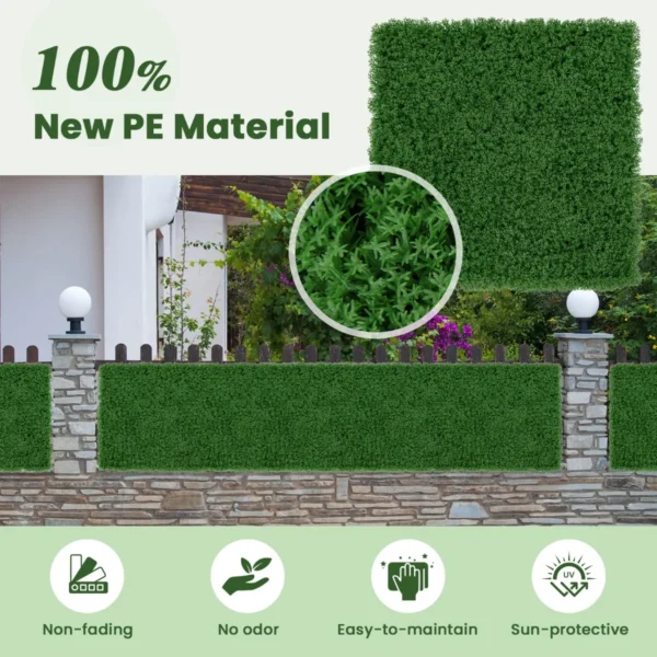 12 kunstgras wandpanelen 50,5 x 50,5 cm synthetische groene foam panelen achtergrond binnen en buiten privacy haag groen 4