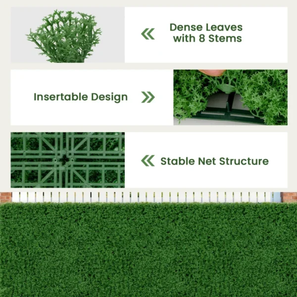 12 kunstgras wandpanelen 50,5 x 50,5 cm synthetische groene foam panelen achtergrond binnen en buiten privacy haag groen 7