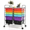 12 lade opbergrek met wielen opbergkar met plank voor school kantoor thuis 64 x 38 x 75cm kleurrijk 1