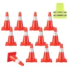 12 stuks opvouwbare kegels veiligheidskegels verkeershoedjes van pvc voor rijtraining parken verkeerscontrole oranje + zilver 1