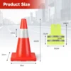 12 stuks opvouwbare kegels veiligheidskegels verkeershoedjes van pvc voor rijtraining parken verkeerscontrole oranje + zilver 2