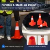 12 stuks opvouwbare kegels veiligheidskegels verkeershoedjes van pvc voor rijtraining parken verkeerscontrole oranje + zilver 6