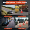 12 stuks opvouwbare kegels veiligheidskegels verkeershoedjes van pvc voor rijtraining parken verkeerscontrole oranje + zilver 7