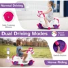 12 v eenhoorn rijdend speelgoed rijpaard met zijwieltjes muziek eénknopsstart en led display gemotoriseerde speel eenhoorn roze 7