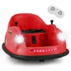 12 v elektrische botsauto voor kinderen op batterijen afstandsbediening led lampjes muziek 360° draaibaar speelgoedauto rood 2
