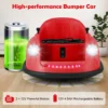 12 v elektrische botsauto voor kinderen op batterijen afstandsbediening led lampjes muziek 360° draaibaar speelgoedauto rood 7