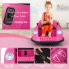 12 v elektrische botsauto voor kinderen op batterijen afstandsbediening led lampjes muziek 360° draaibaar speelgoedauto roze 6