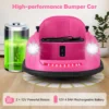 12 v elektrische botsauto voor kinderen op batterijen afstandsbediening led lampjes muziek 360° draaibaar speelgoedauto roze 7