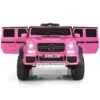 12 v elektrische kinderauto 2 zitplaatsen met led verlichting poort aux usb ouderlijke afstandsbediening roze 2