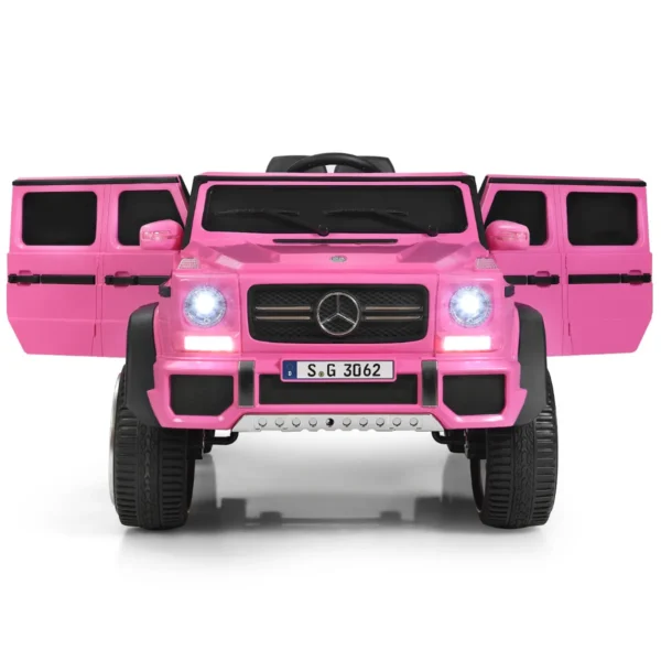 12 v elektrische kinderauto 2 zitplaatsen met led verlichting poort aux usb ouderlijke afstandsbediening roze 2