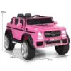 12 v elektrische kinderauto 2 zitplaatsen met led verlichting poort aux usb ouderlijke afstandsbediening roze 3