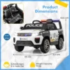 12 v elektrische kinderauto met afstandsbediening draadloze verbinding muziek claxon sirene waarschuwingslicht elektrische auto 3