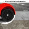 12 v elektrische kinderauto vw beetle kinderauto met muziek en 2 verlichtingsmodi incl. 2,4 g afstandsbediening (rood) 7