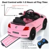 12 v elektrische kinderauto vw beetle kinderauto met muziek en 2 verlichtingsmodi incl. 2,4 g afstandsbediening (roze) 4