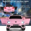 12 v elektrische kinderauto vw beetle kinderauto met muziek en 2 verlichtingsmodi incl. 2,4 g afstandsbediening (roze) 6