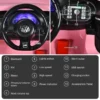 12 v elektrische kinderauto vw beetle kinderauto met muziek en 2 verlichtingsmodi incl. 2,4 g afstandsbediening (roze) 7