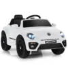 12 v elektrische kinderauto vw beetle kinderauto met muziek en 2 verlichtingsmodi incl. 2,4 g afstandsbediening (wit) 1
