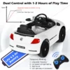 12 v elektrische kinderauto vw beetle kinderauto met muziek en 2 verlichtingsmodi incl. 2,4 g afstandsbediening (wit) 5