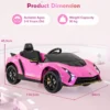 12 v gelicentieerde lamborghini kindersportwagen op batterijen afstandsbediening led verlichting audio vering 3 snelheden roze 3