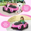 12 v gelicentieerde lamborghini kindersportwagen op batterijen afstandsbediening led verlichting audio vering 3 snelheden roze 6