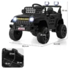 12 v kinderauto elektrisch voertuig op batterijen voor peuters afstandsbediening voor ouders 3 snelheden led lampjes muziek zwart 3