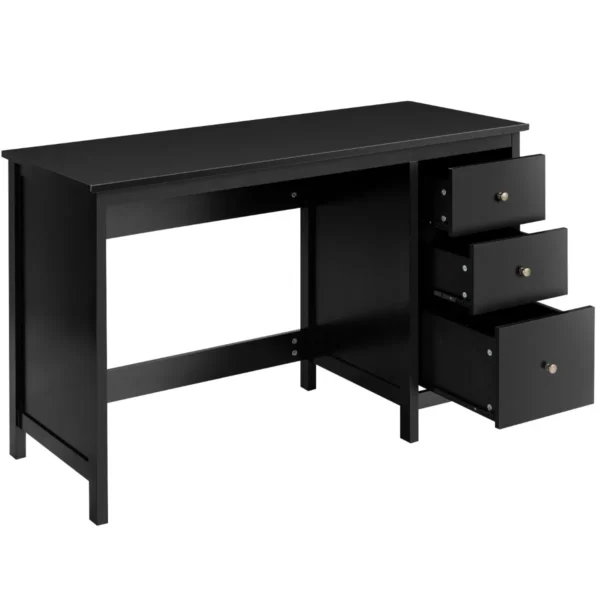 120 cm bureau met 3 laden industrieel bureau compact computerbureau met kantelbeveiliging multifunctionele werktafel zwart 3