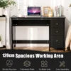 120 cm bureau met 3 laden industrieel bureau compact computerbureau met kantelbeveiliging multifunctionele werktafel zwart 5