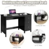 120 cm bureau met 3 laden industrieel bureau compact computerbureau met kantelbeveiliging multifunctionele werktafel zwart 6
