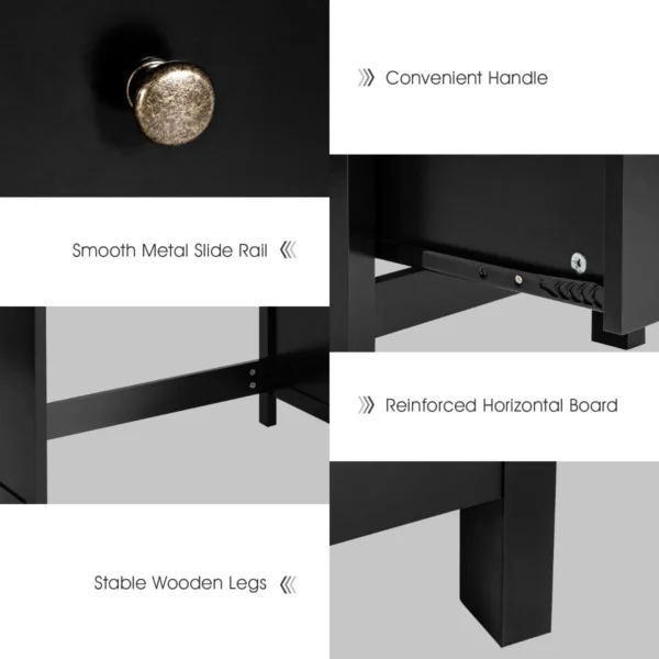 120 cm bureau met 3 laden industrieel bureau compact computerbureau met kantelbeveiliging multifunctionele werktafel zwart 7