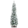 120 cm hoge kunstkerstboom gevlokte kerstboom met 225 pvc takken 100 led verlichting 2 lichtkleuren timer en 11 modi 2