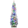 120 cm hoge kunstkerstboom gevlokte kerstboom met 225 pvc takken 100 led verlichting 2 lichtkleuren timer en 11 modi 3