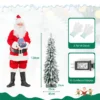 120 cm hoge kunstkerstboom gevlokte kerstboom met 225 pvc takken 100 led verlichting 2 lichtkleuren timer en 11 modi 4