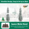 120 cm hoge kunstkerstboom gevlokte kerstboom met 225 pvc takken 100 led verlichting 2 lichtkleuren timer en 11 modi 7