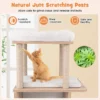 120 cm houten kattenboom met sportthema 2 niveaus 2 zitstokken hangmat basketbalhoepel jute krabpalen gevoerde kussens 3