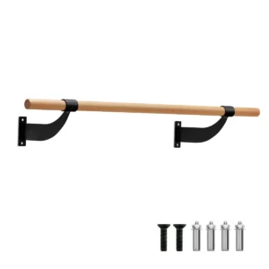 120 cm lange balletstang wandmontage dansstang van hout 38 mm diameter zwart+naturel 1
