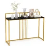 120 cm lange toegangstafel consoletafel met imitatiemarmer blad en verguld metalen onderstel moderne bijzettafel inclusief anti kantelset 1