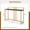 120 cm lange toegangstafel consoletafel met imitatiemarmer blad en verguld metalen onderstel moderne bijzettafel inclusief anti kantelset 2