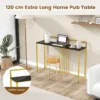 120 cm lange toegangstafel consoletafel met imitatiemarmer blad en verguld metalen onderstel moderne bijzettafel inclusief anti kantelset 3
