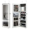 120 cm sieradenkast hangend met led spiegel spiegelkast afsluitbaar make upkast voor slaapkamer kleedkamer wit 2