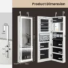 120 cm sieradenkast hangend met led spiegel spiegelkast afsluitbaar make upkast voor slaapkamer kleedkamer wit 3