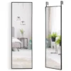 120 x 37 cm over de deur spiegel passpiegel met aluminiumlegering frame hangen aan muur/deur zwart 1