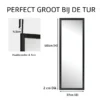 120 x 37 cm wandspiegel deurspiegel met in hoogte verstelbare hangende haakspiegel voor slaapkamer zwart 2