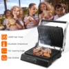 1200w 3 in 1 elektrische grillpers 4 snijders sandwichmaker met antiaanbakplaten onafhankelijke temperatuurregeling 4 uur timer 3