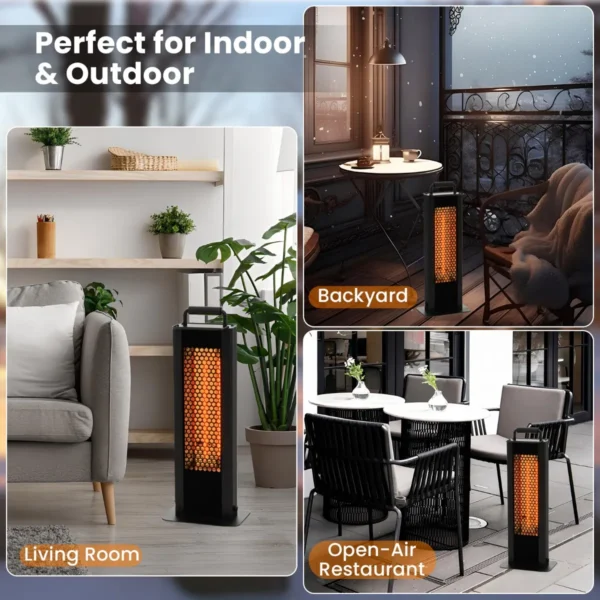 1200w terrasverwarmer draagbare dubbelzijdige elektrische verwarmer waterdicht aluminium bescherming tegen omvallen en oververhitting 5