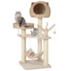 121 cm hoge krabpaal klimboom met kattenmand klimparadijs voor huiskatten natuur 1